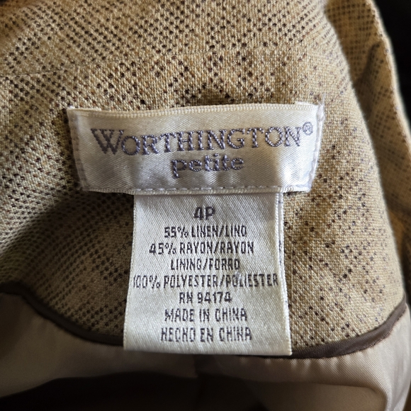 Worthington Linen Blend Reptile Print Women's Blazer with Button Accents - Picture 6 of 8